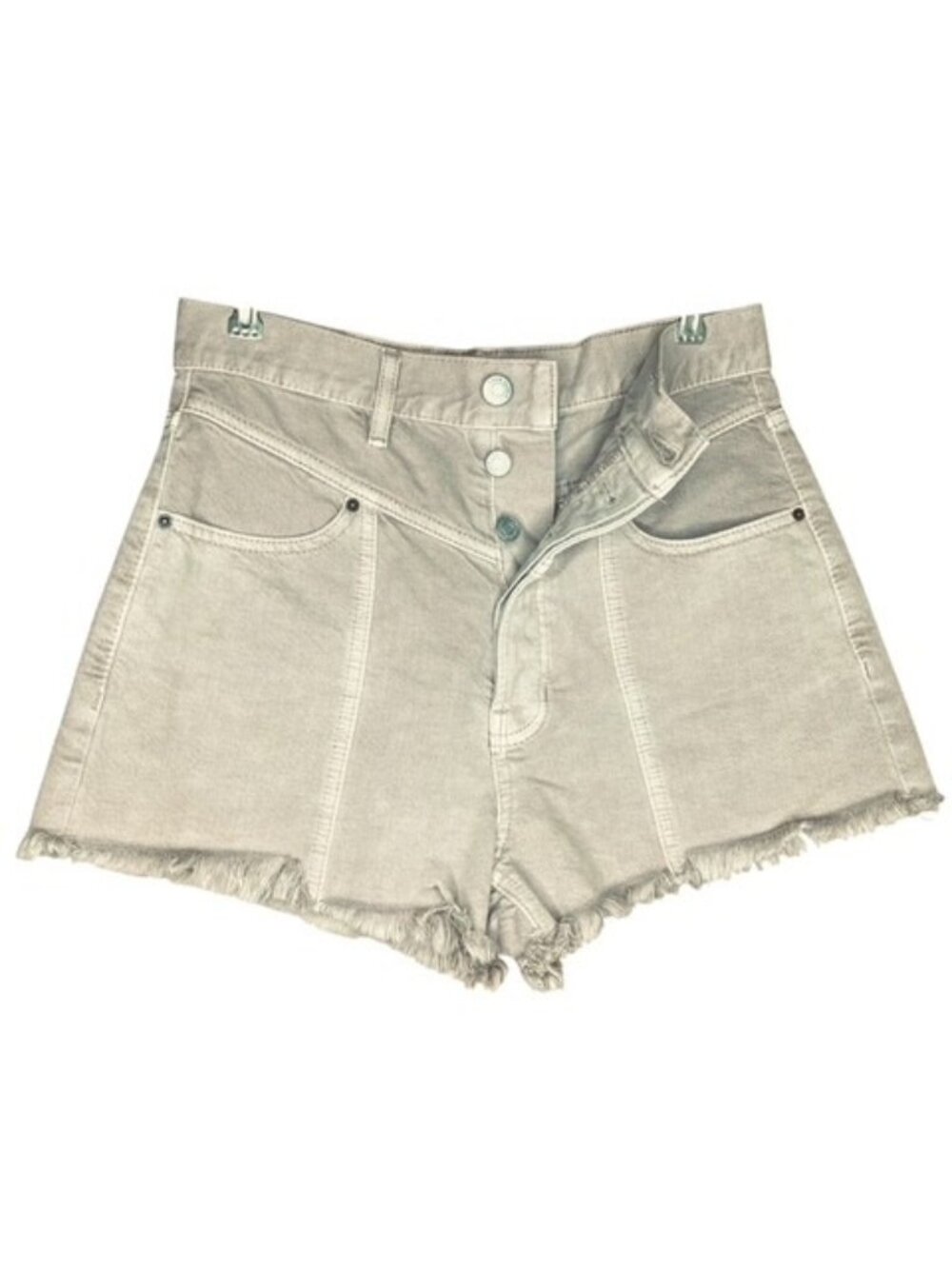 PACSUN Ultra High Rise Vintage Frayed Hem Jean Shorts in Stone Fire - Size 26